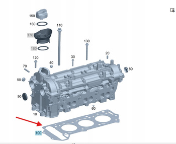 USZCZELKA GŁOWICY CYLINDRÓW DIESEL OM642 MERCEDES OE A6420160300