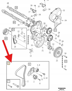 ZESTAW ROZRZĄDU KPL 1.5 2.0 B4 VOLVO S60 V60 2014- S90 V90 XC90 OE 32213096