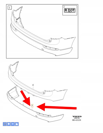 DOKŁADKA SPOILER ZDERZAKA TYŁ VOLVO XC90 2016-2019 OEM/OE 39833037
