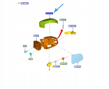 Obudowa lusterka lewa strona - Ford Focus Mk3/Mk4 _ 2139900   _ BM51-17K747-AB5DCW