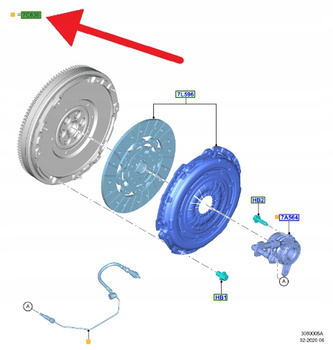 WYSPRZĘGLIK SPRZĘGŁA MANUAL 1.0 1.5 EB FOCUS 2018- 2420712 _ JX61-7C630-AA