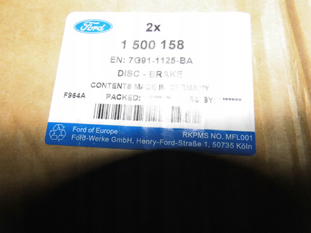 TARCZE HAMULCOWE PRZÓD FORD S-MAX GALAXY 2006-2015 _ 1500158 _ 7G91-1125-BA