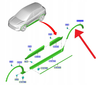 LISTWA BŁOTNIKA PRAWY TYŁ FORD KUGA 2020- 2526898 _ MV4B-S286D02-AA5YZ9