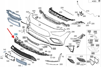 PŁYTA OSŁONA POD SILNIK ZDERZAK PRZÓD MERCEDES CLA W118 OE A1188856103
