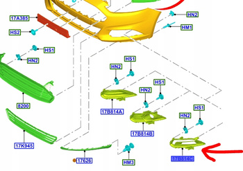 KRATKA RAMKA HALOGENU PRAWA FORD MONDEO Mk5 2015-19 OE