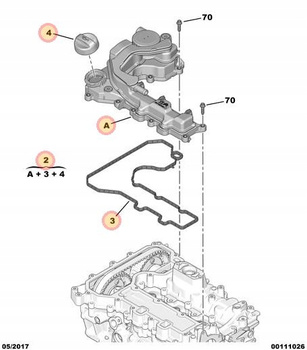 POKRYWA ZAWORÓW CITROEN C3 C4 C5X DS3 208 308 408 508 OE 9849189680