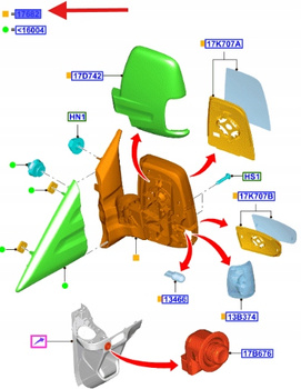 LUSTERKO LEWA STRONA FORD TRANSIT MK7 2014- 2477243 _ BK31-17683-NF5JA6