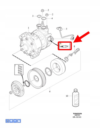 ZAWÓR SPRĘŻARKI KLIMATYZACJI B4 D4 VOLVO XC90 2016- S90 V90 OEM/OE 31469971