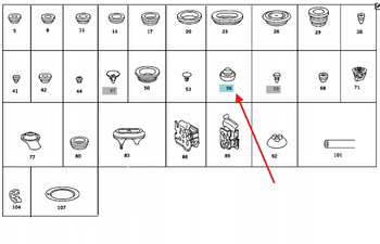 KOREK ZAŚLEPKA PODUSZKA PROGU LEWARKA MERCEDES 190 W201 W197 OE A2019970086
