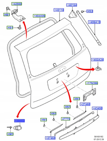 ODBÓJ KLAPY TYLNEJ FORD FOCUS MK2 KOMBI_1680135_8M51-N40452-AA