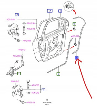 USZCZELKA DRZWI TYŁ FORD MONDEO Mk1 Mk2 KOMBI_1052678_96BG-N253A10-AB