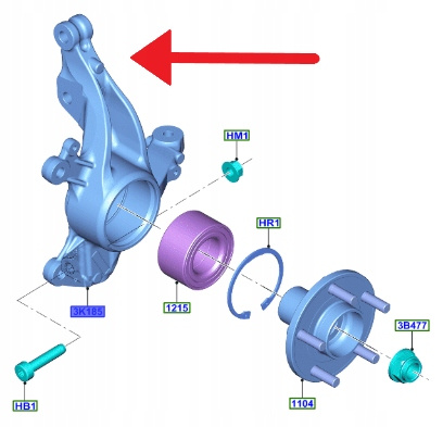 ZWROTNICA AMORTYZATOR LEWY PRZÓD KUGA 2020- 2451516 _ LX6C-3K171-A1A