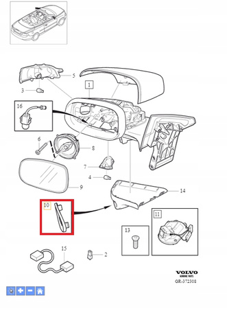 OSŁONA KAMERY LUSTERKA VOLVO S80 I II V50 V60 I