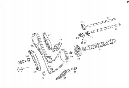 Łańcuch rozrządu silnika Mercedes M112 M113 M155 A0039976894 Oryginał