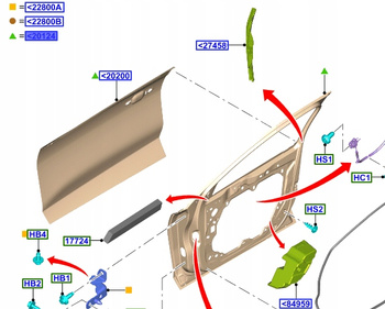 DRZWI PRZEDNIE PRAWE FORD FOCUS MK4 2018- 2577504 _ PJX7B-A20124-AG