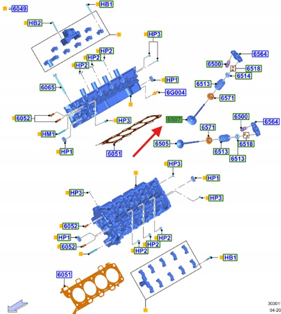 ZAWÓR GŁOWICY DOLOTOWY 5.0 V8 FORD MUSTANG 17- 23- 2445562 _ JL3E-6507-GA