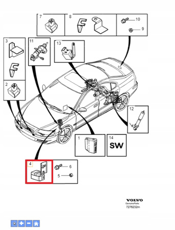 Czujnik przyspieszenia Volvo OE 30782311