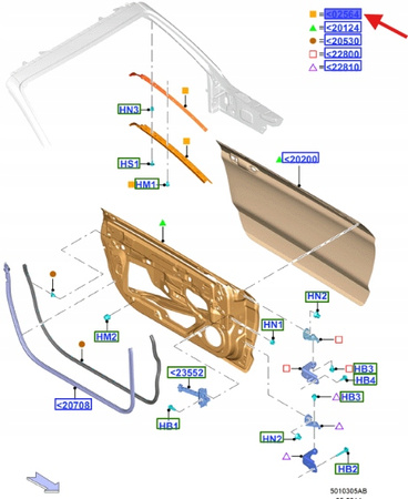 LISTWA DACHU LEWA FORD MUSTANG CABRIOLET 2015- 1913676 _ FR3B-7602565-AF