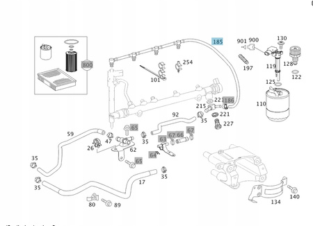 Mercedes-Benz OE 6460701132 przewod paliwowy przelewy komp