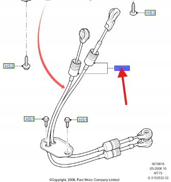 LINKA ZMIANY BIEGÓW MT75 FORD TRANSIT 2006- 2014 OE 1434964 _ 6C1R-7E395-FE