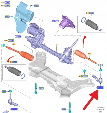 LEWA KOŃCÓWKA DRĄŻKA KIER FORD S-MAX GALAXY 2015- OE 5333724 _ E1GC-3290-AA