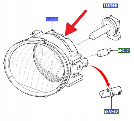 LAMPA PRZECIWMGIELNA PRAWA FORD S-MAX 2010- OE 1763705 _ AM21-15K201-CD