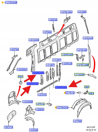 USZTYWNIENIE PIONOWE PRAWA TRANSIT 2000- 2014 OE 4043743 _ YC15-V200K24-CA