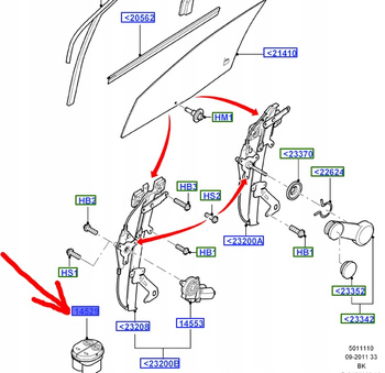 WŁĄCZNIK PRZEŁĄCZNIK SZYB DLA KIEROWCY FORD 1007910 _ 96FG-14529-BC