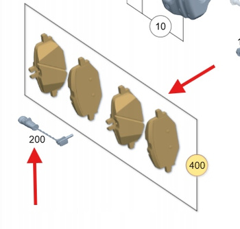 MERCEDES W206 W214 Klocki hamulcowe+czujnik tyl OE