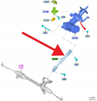 KRZYŻAK KOLUMNAY KIEROWNICZEJ FORD FOCUS 2018- OE 2612842 _ JX6C-3C662-AD
