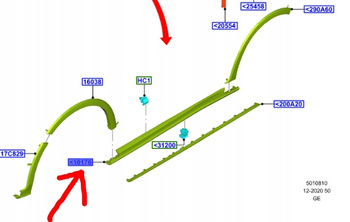 LISTWA PROGOWA PRAWA FORD FOCUS MK4 2018- KOMBI 2265355 _ JX7B-A10154-AF