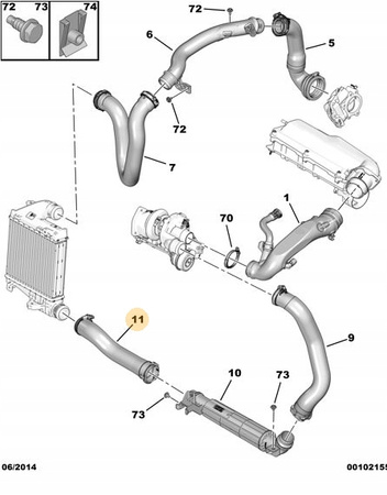 CITROEN, Peugeot OE 9805006880 rura przewód powietrza