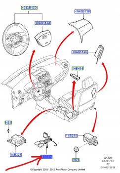 WIĄZKA PODUSZKI POWIETRZNEJ FORD TRANSIT CONNECT _ 1386601 _ K6T16-14B632-AA