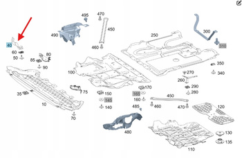 LEWY UCHWYT DOLNEJ OSŁONY SILNIKA MERCEDES GLC W253 OE A2535240040