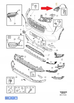Wspornik zderzaka przód Volvo XC90 (16-) 31353404