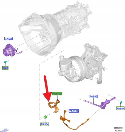 RURA SPRZĘGŁA MANUAL 5.0 V8 FORD MUSTANG 2015- OE 5299910 _ FR3P-7K590-AB