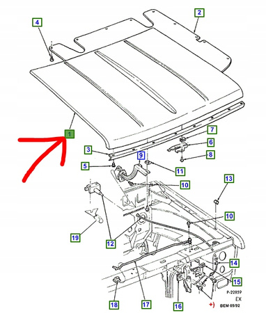 MASKA PRZEDNIA FORD EXPLORER 1992-1994 _3418789_F37B-16612-BC