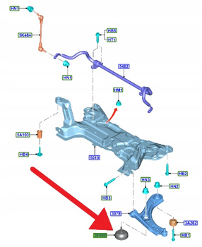OBCIĄŻENIE WAHACZA PRZÓD L P FORD FOCUS 2018- OE 2400209 _ JX61-3C156-AC