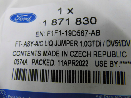 PRZEWÓD KLIMATYZACJI FORD C-MAX FOCUS KUGA CONNECT 1871830 _ F1F1-19D567-AB