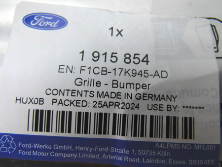 KRATKA ZDERZAKA PRZÓD DOLNA FORD C-MAX Mk2 2015- 1915854 _ F1CB-17K945-AD