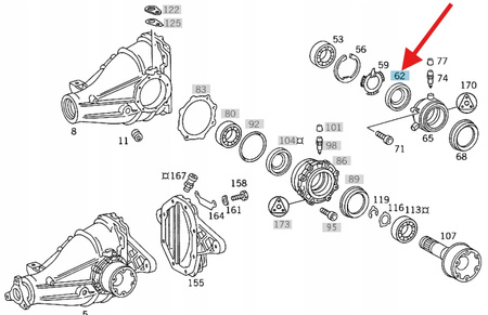 USZCZELNIACZ PIERŚCIEŃ SIMMERING WAŁU MERCEDES W203 W208 W210 A022997984764