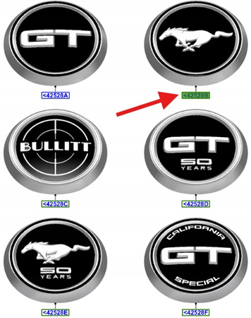 TYLNY EMBLEMAT KOŃ FORD MUSTANG MK6 2016- OE 2307923 _ JR3B-6343508-CA