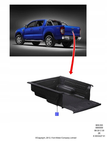 WYKŁADZINA PAKI BAGAŻNIKA FORD RANGER Mk5 2017- _ 2192774 _ A66SX-26286A42-AB