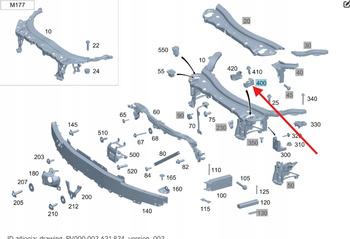 ZAMEK MASKI PRZÓD W PAS MERCEDES E W213 CLS W257 GT W290 OE A2138804106