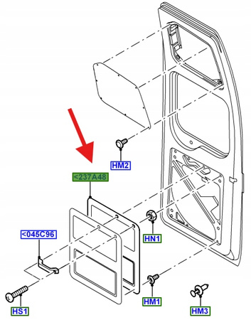 FOLIA WEWNĘTRZNA DRZWI TYŁ FORD TRANSIT 2006- OE 1752482 _ YC15-V237A48-GB