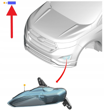 ŚWIATŁO HALOGEN PRAWY FORD EDGE 2015- OE 2048791 _ GT4B-15B242-AB