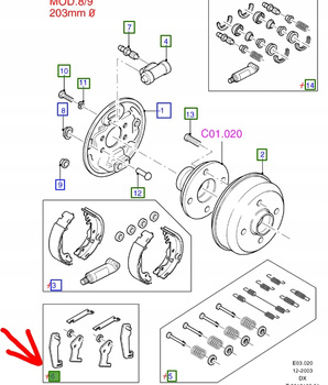 SAMOREGULATOR TYLNYCH SZCZĘK HAMULCA FORD FIESTA 1995-2002 _1095440_97AG-2K286-AA