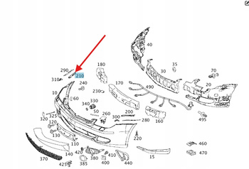 ŚLIZG UCHWYT ZDERZAKA PRAWY PRZÓD MERCEDES CLS W219 OE A2198800214