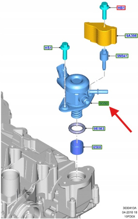 POMPA PALIWA 1.0 EB FORD FIESTA FOCUS CMAX 2012- OE 1762793 _ CM5G-9D376-GA