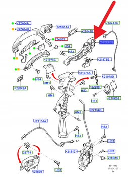 WZMOCNIENIE KLAMKI PRZÓD LEWA FORD OE FOCUS 2004-2011 3M51-R224A37-BF
